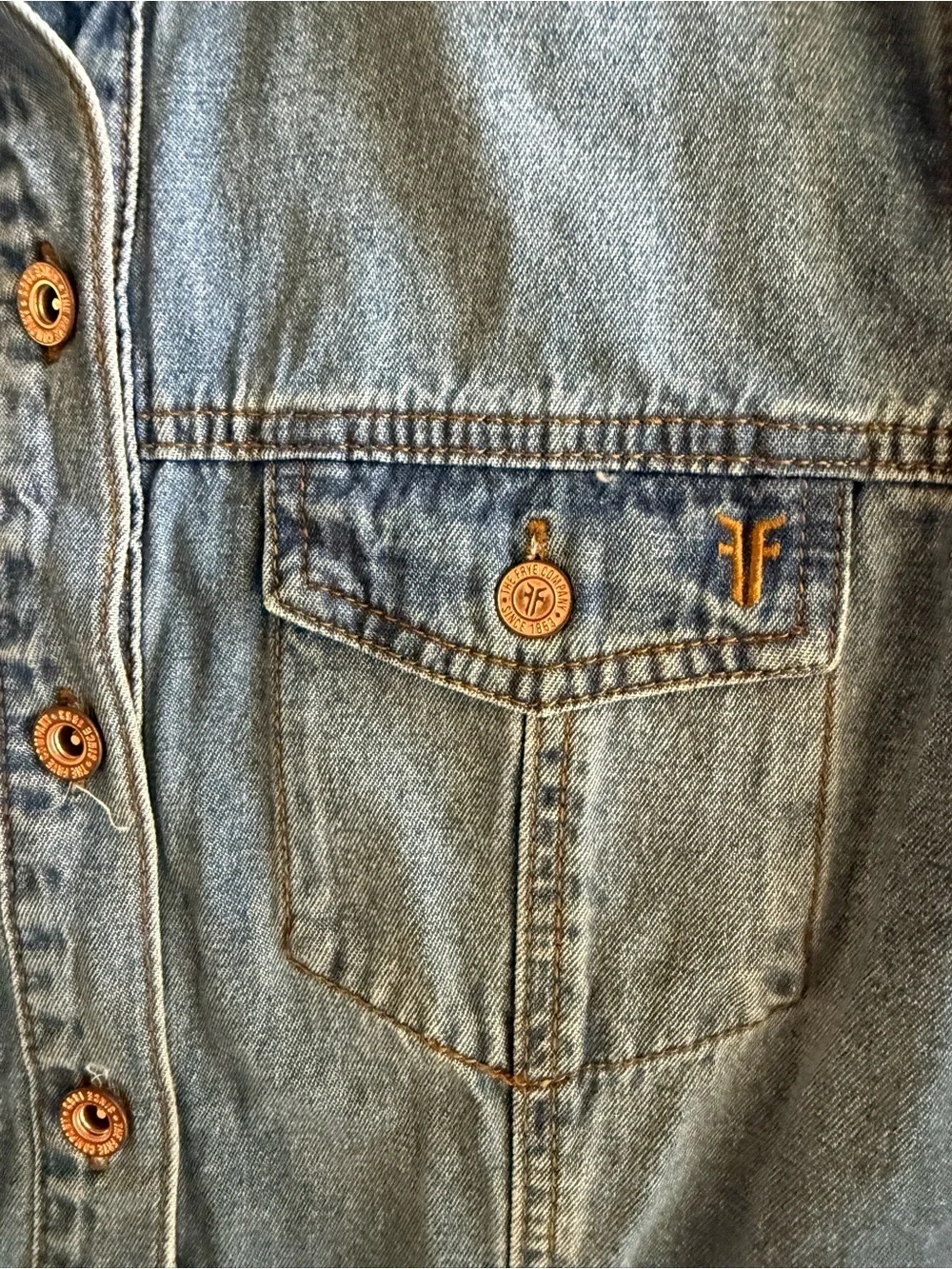 Frye Women's Long Sleeve Denim Mini Dress - Picture 3 of 6